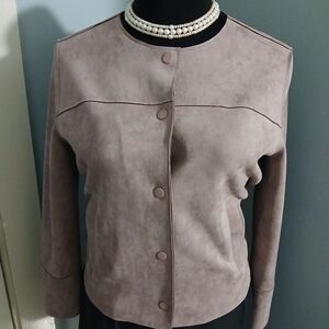 Chico's Taupe Suede Blazer
